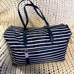 NWT Kate Spade Navy and White Chelsea Nylon Weekender